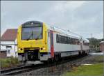 Serie 41 4103 is leaving the station of Mariembourg on its way from Charleroi Sud to Couvin on October 30th, 2010. 
