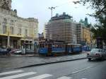 stockholm-djurgardslinjen-nr-7-museumline Tram no 76 + 915 Nybroplan 2009 - 10 - 25