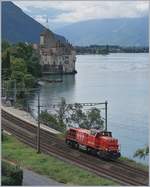 The Am 843 026-6 by the Castel of Chillon.