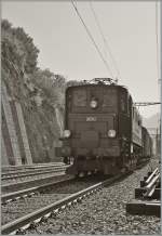The BB Ae 4/7 with a Cargo Train in Ausserberg. 
20.08.2011