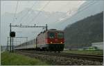 SBB Re 4/4 II 11111 wiht an RE to St Maurice by Aigle. 02.04.2013