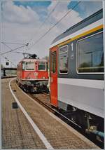 The SBB Re 4/4 II 11197 in Lindau. 

analog picture /spring 2003