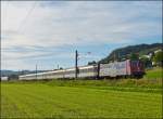 The SBB Cargo Re 421 379-8 is heading a IC Zrich - Stuttgart between Thayngen and Bietingen on September 17th, 2012.