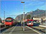SBB Re 460 045-8 and TPC (AOMC) Bhe 4/8 592 in Aigle. 
08.01.2008
