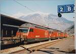 Four SBB Re 460 with a cargo train in Bellinzona on the way to the Gotthard.