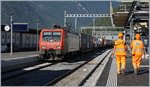 SBB Cargo Re 474 015 with a Crago train to Luino in Bellinzona.