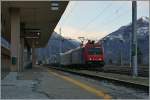 In the early morning in Domodossola is waiting a SBB Re 484 016 wiht a Ralpin train to Novara ot the departure times.
24. 01.2014