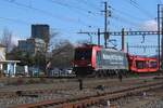 A few hundred yards west from the railway station of Pratteln lies a well-known vantage point where nice pictures of freight trains can be made.
