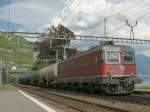 Re 6/6 with a Cargo train in Rivaz.
