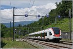The SBB RABe 522 212  (Flirt France) in La Plaine on the way to Bellegarde.