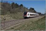 The SBB RABe 522 207 is the RE 18124 between Les Verrieres and Pontralier and now near by La Cluse et Mijoux on the way form Neuchâtel to Frasne.

12.04.2022 