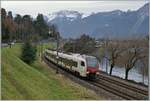 The new SBB Flirt RABe 523 107 on the way to Bex near the Castle of Chillon. 

04.01.2022