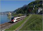 The SBB RABe 523 103 and on other one on the way to Aigle by the Castle of Chillon. 

27.04.2022