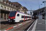 The new SBB RABe 523 109 on a test runs in Lausanne.