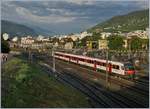 A RegioAlps Domino is arriving at Sierre.