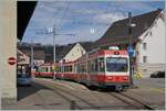 The WB BDe 4/4 16 wiht his local service to Liestal is waiting in Hölstein the incomming train to Waldenburg. 

25.03.2021