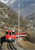 MGB BDe 4/4 with a local train from Zermatt to Brig by Stalden.
21.01.2011