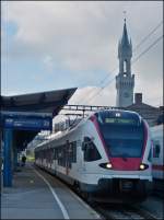 A local train to Engen is waiting for passengers in Konstanz on September 13th, 2012.