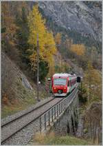The TMR Region Alps RABe 525 041  NINA  on the way from Sembrancher to Orsières near Sembrancher. 

05.11.2020