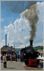 Black and white steam in Blonay on May 27th, 2012.