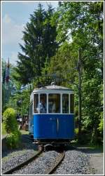 An old tram (B.V.B. N 57) pictured in Chaulin on the Blonay - Chamby heritage railway on August 27th, 2012.