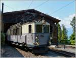 The LLB (Loche les Bains) ABFe 2/4 N 10 is leaving the depot in Chaulin on August 27th, 2012.