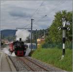 The B-C G 2x 2/2 105 is leaving Blonay.