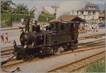 The RhB G 3/4 N° 1 in Blonay. 
(old analog picture/summer 1985)