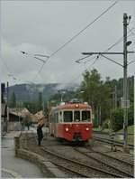 The CEV MVR BDeh 2/4 74 in Blonay by the Blonay-Chamby Railway.