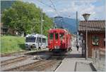 The Blonay Chamby Bernina Bahn ABe 4/4 35 and the CEV Beh 2/4 72 in Blonay.
24.06.201