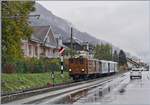 50 years Blonay -Chamby Railway - The last part: The Blonay-Chanby Railway Bernina Bahn Ge 4/4 81 is arriving at Blonay.