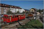 50 years Blonay -Chamby Railway - Mega Bernina Festival (MBF): The RhB Ge 2/2 161 Asnin and the RhB ABe 4/4 35 in Blonay.