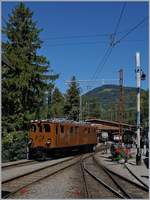 50 years Blonay -Chamby Railway - Mega Bernina Festival (MBF): The B-C Bernina Bahn Ge 4/4 81 in Chaulin.