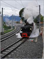 The Blonay-Chamby G 2x 2/2 105 wiht a spzial service from Vevey to Chaulin in St Legier Gare.