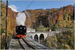 A DER 2020 by the Blonay-Chamby: The Blonay-Chamby G 2x 2/2 105 on the way to Blonay on the Baye of Clarens Viadukt.