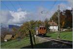 The Bernina Bahn Ge 4/4 81 by the Blonay Chamby Railway on the way to Chamby by Chaulin.

24.10.2020