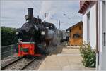 The SEG G 2x 2/2 105 of the Blonay Chamby Railway arrived in Chamby with the first steam train of the season from Blonay to Chaulin.