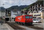 Change of the locomotives by the Glacier Express in Disentis: The MGB HGe 4/4 II N° 4 will now taking the Glacier-Express.