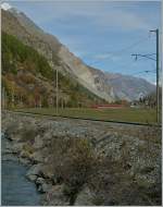 In the Glen of Matter a MGB is leaving Tsch on the way to Zermatt.