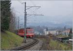 The AB BDeh 4/4 11  St Gallen  wiht a local train to Appenzell near the Stop Riethüsli.