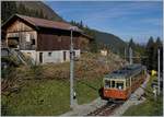 The BLM Be 4/4 31 Lisi is leaving the Winteregg Station on the way to Grütschalp.