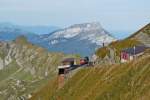 . Overview on the summit station Rothorn Kulm of the Brienz Rothorn Bahn taken on September 28th, 2013.