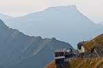 . Evening mood at the summit station Rothorn Kulm of the Brienz Rothorn Bahn on September 27th, 2013.