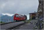 A BRB steamer train on the summit Station Briener Rothorn.