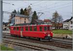 The CJ Bef 4/4 6+41 (ex RhB Arosa Bahn ABe 4/4) in Le Noirmont. 
17.11.2014