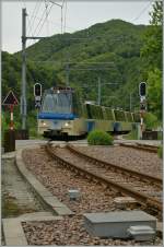 A  Treno Panramico  from Domodossola is arriving at Camedo.