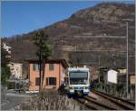 The FART locla train 310 from Locarno to Camedo in Intragna.