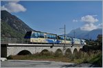 The Ferrovia Vigezzina SSIF Treno Panoramico D 40 P from Locarno to Domodossola near Malesco.
