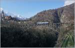 By Intragna with the FART ABDe 6/6 31 Ticino on the Isorno Bridge.