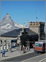 The station of Gornergrat with the Matterhorn in the background pictured on July 31st, 2007.